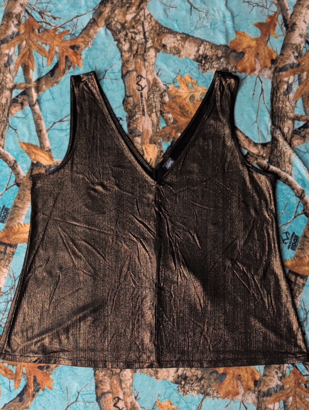 City Streets Metallic Brown V-Neck Camisole